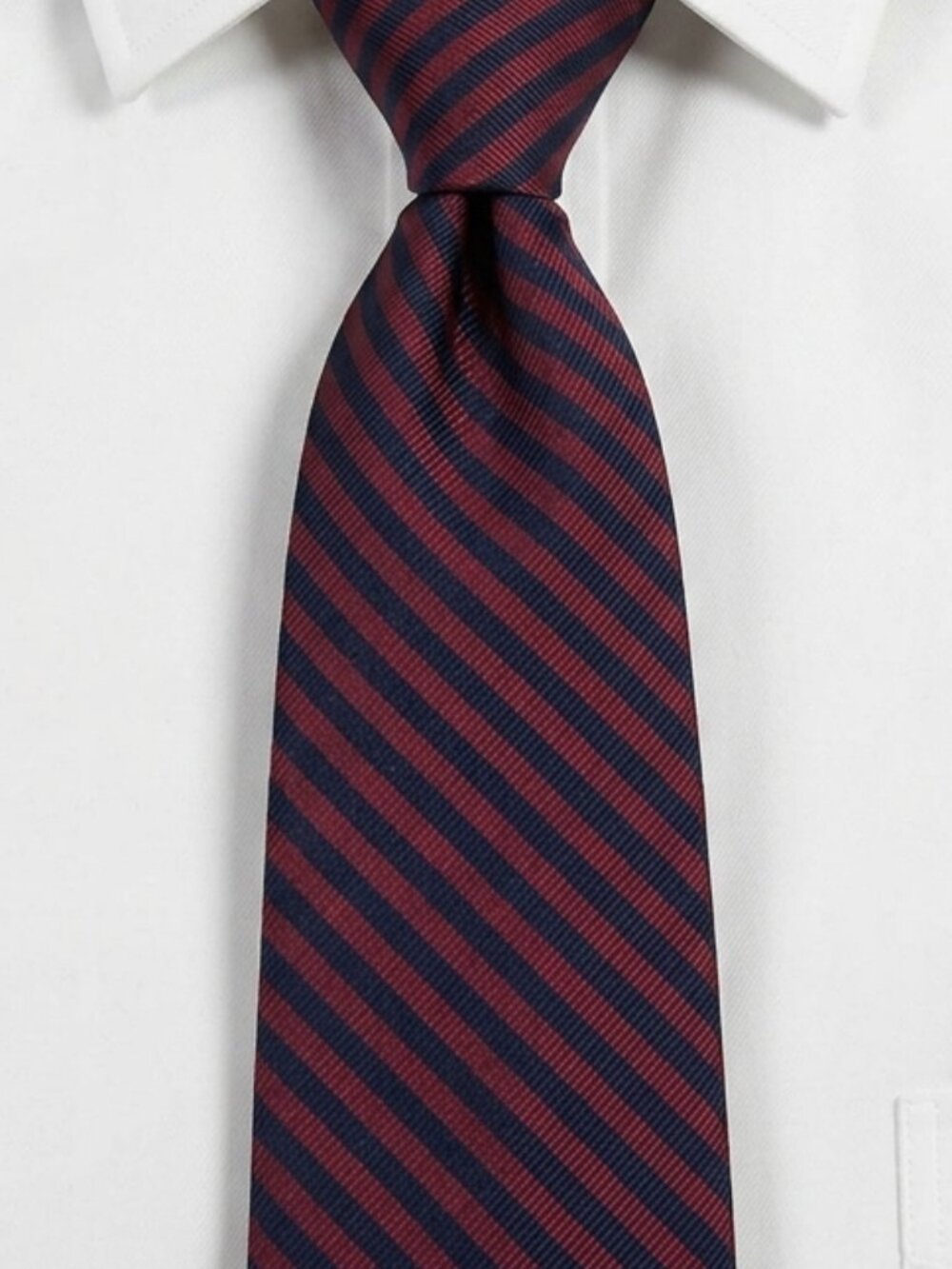 Brooks Brothers Men’s Burgundy & Navy Striped Silk Tie Business Formal 3" x 56"